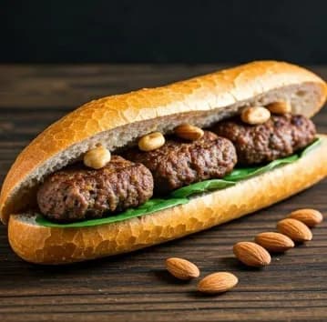 Anos Kofta With Nuts Sandwich