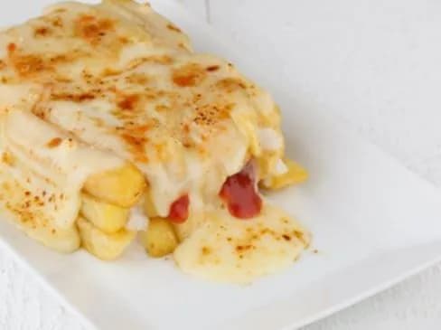 طبق بطاطس محمرة الريم مع شاورما لحم