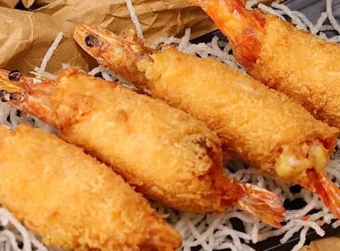 جمبري مقلي وسلمون