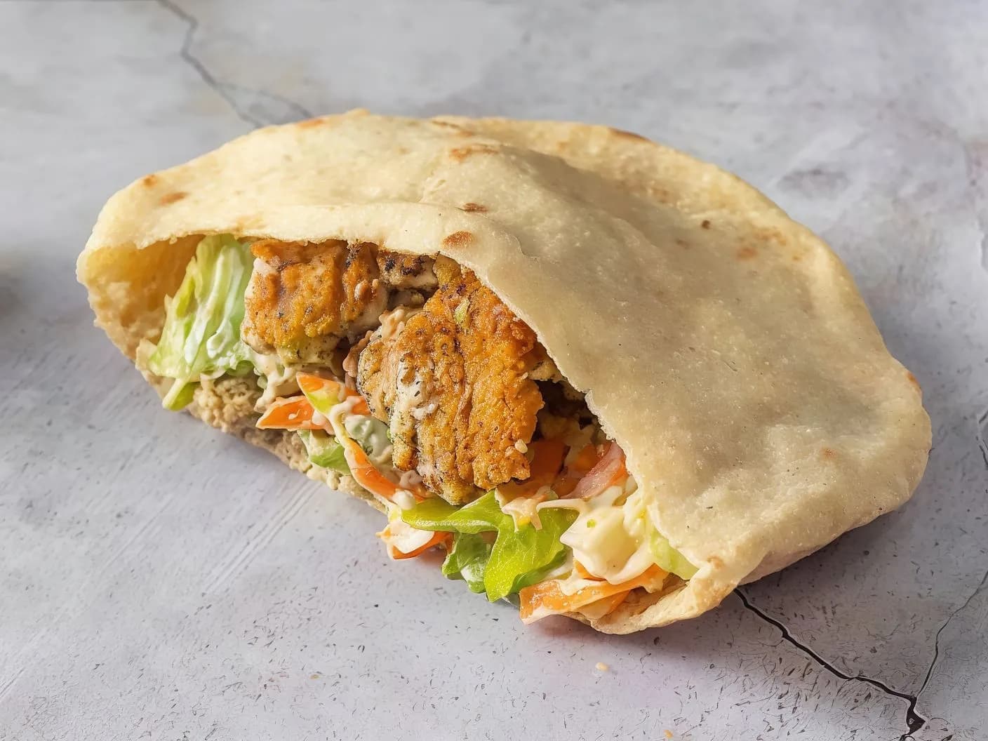 Foul with Falafel Sandwich