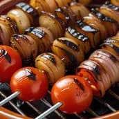 Grilled Onion and Tomato Skewer