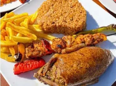 Single Pigeon, 3 Pieces Shish Tawook Meal