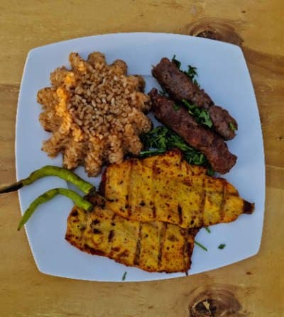 Meal of 1/8 Kofta and 1/8 Grilled Chicken Breast