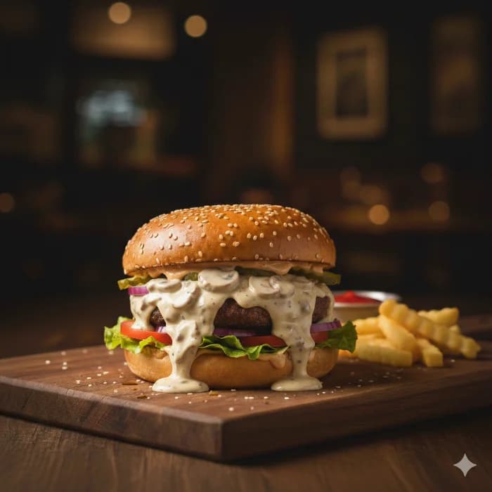 Mushroom Cream Burger