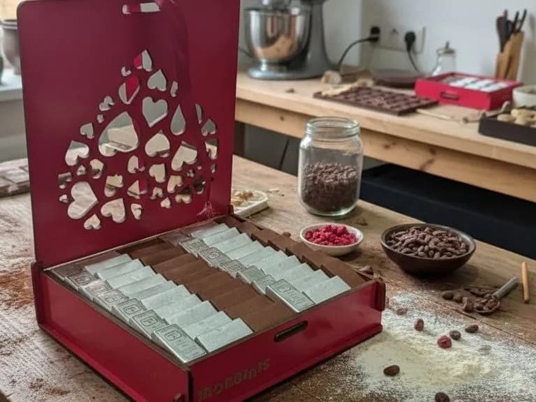 علبة خشب قلوب احمر*300