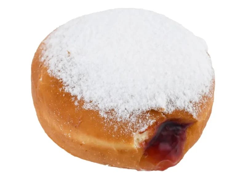 Powdered Strawberry Stuffed Donut