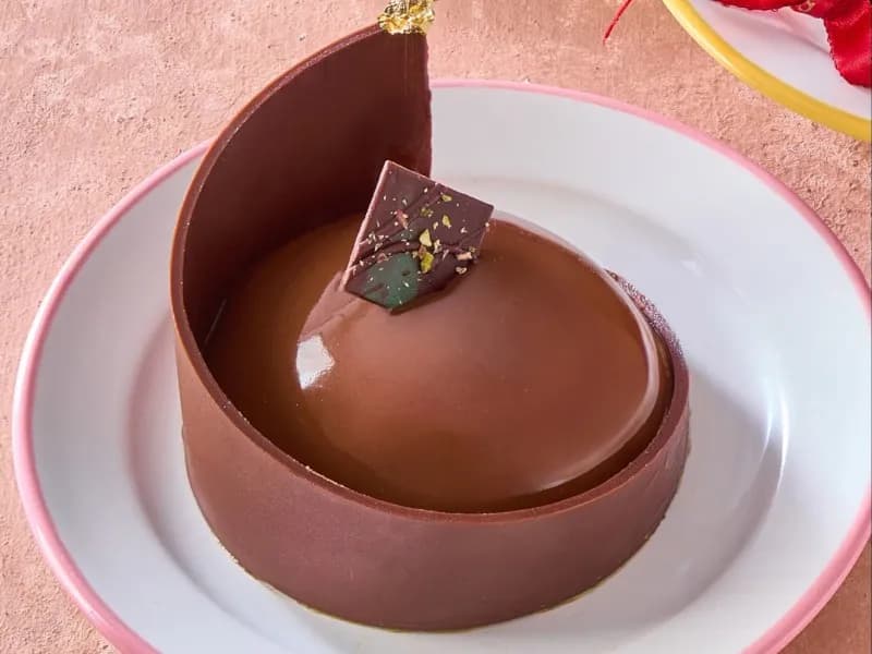 Mango Pistachio Mousse Gateau