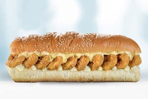 Fried Shrimp with Ranch Sauce Sandwich