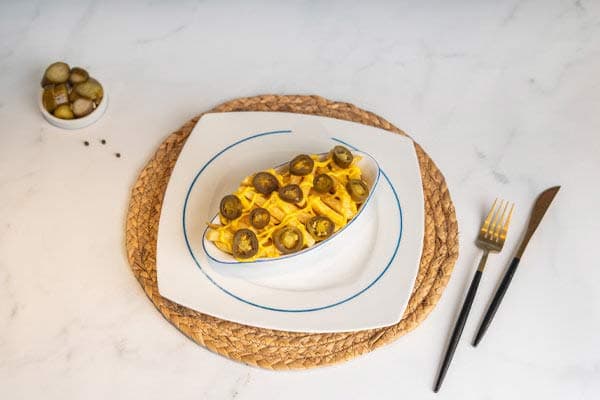 Jalapeno Potato Wedges with Cheese Sauce