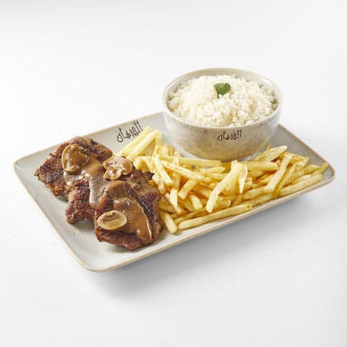 Meat Steak with Mushroom Plate
