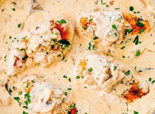 دجاج مع المشروم