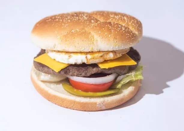 Burger With Cheese And Eggs