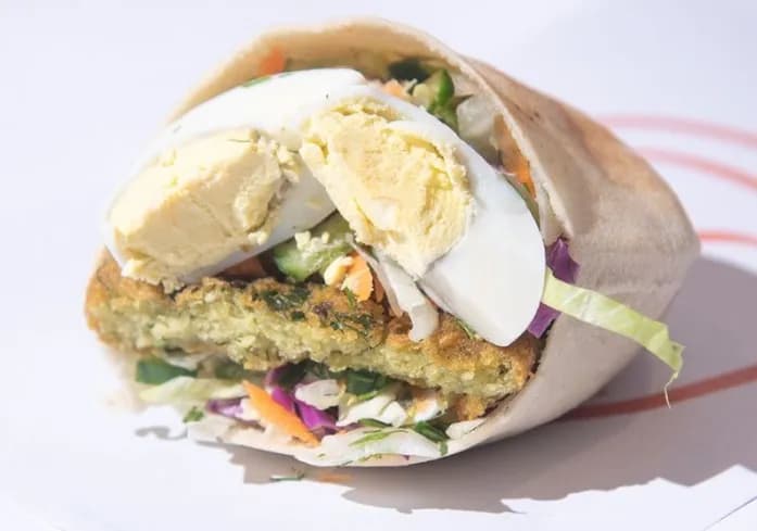 Falafel With Eggs Sandwich