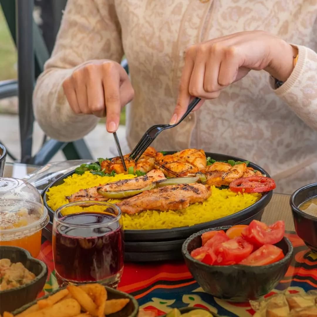 وجبة شيش طاووق و فراخ بالزبادي