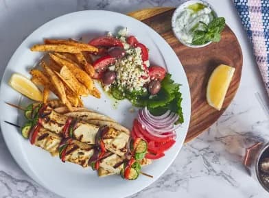 Halloumi Souvlaki Meal