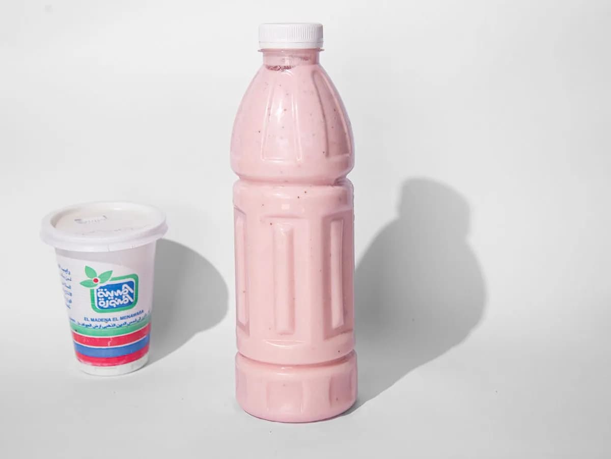 لتر لبن رايب فراولة