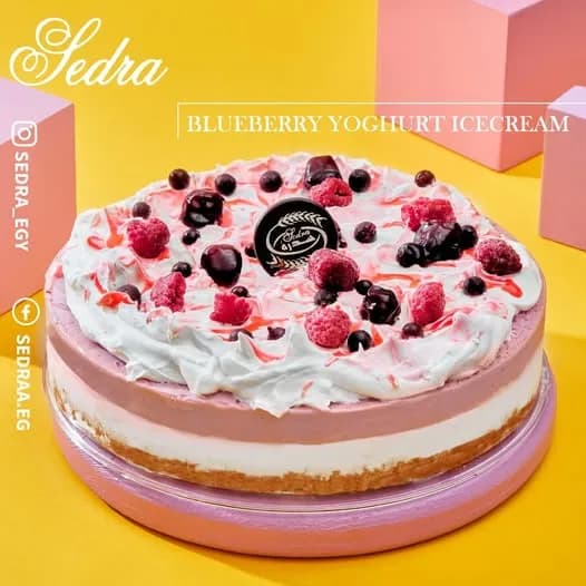 تورتة ايس كريم زبادي توت