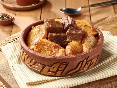 طاجن بطاطس باللحم