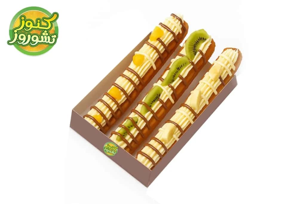 Churros with Cream and Fruits