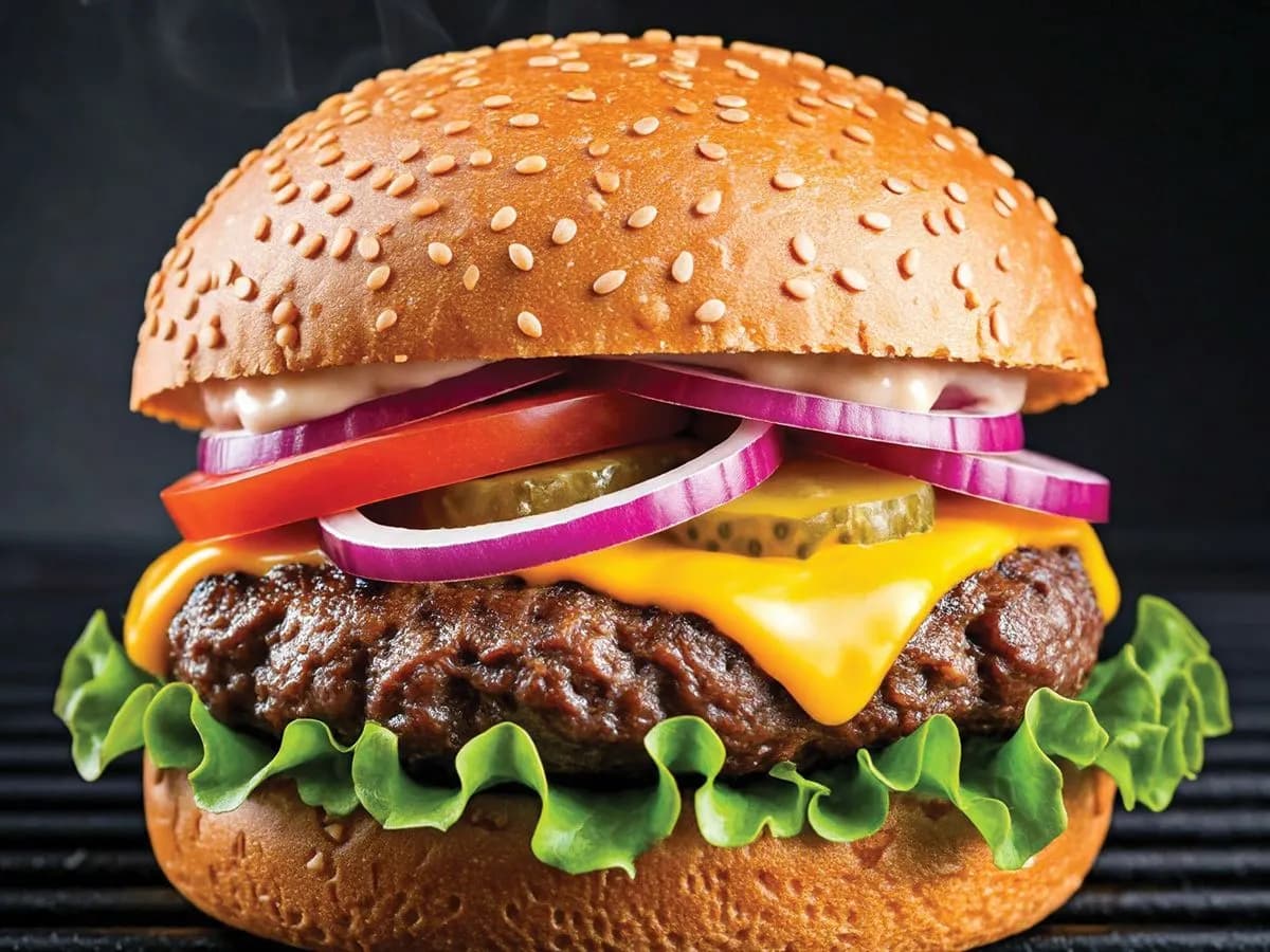 برجر علي الفحم