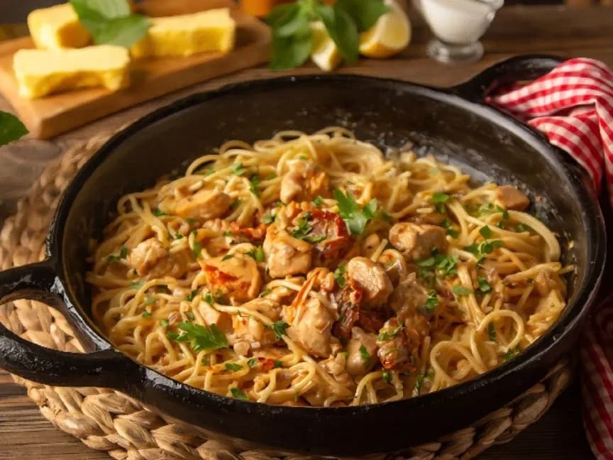 مكرونة هوت دوج صوص أبيض