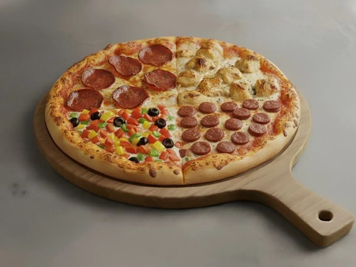 بيتزا الفصول الاربعة وسط