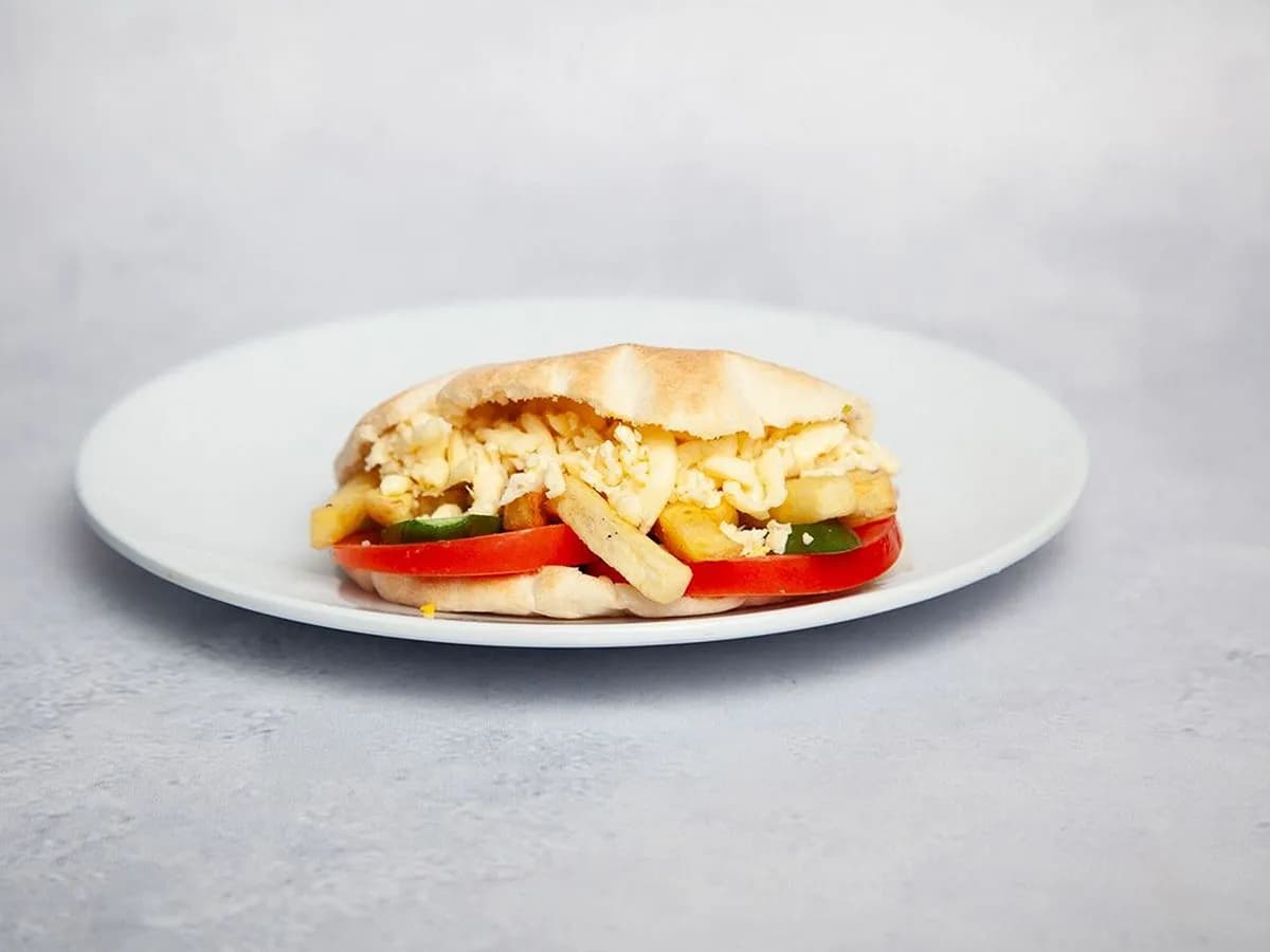 French Fries With Cheddar Cheese Sandwich