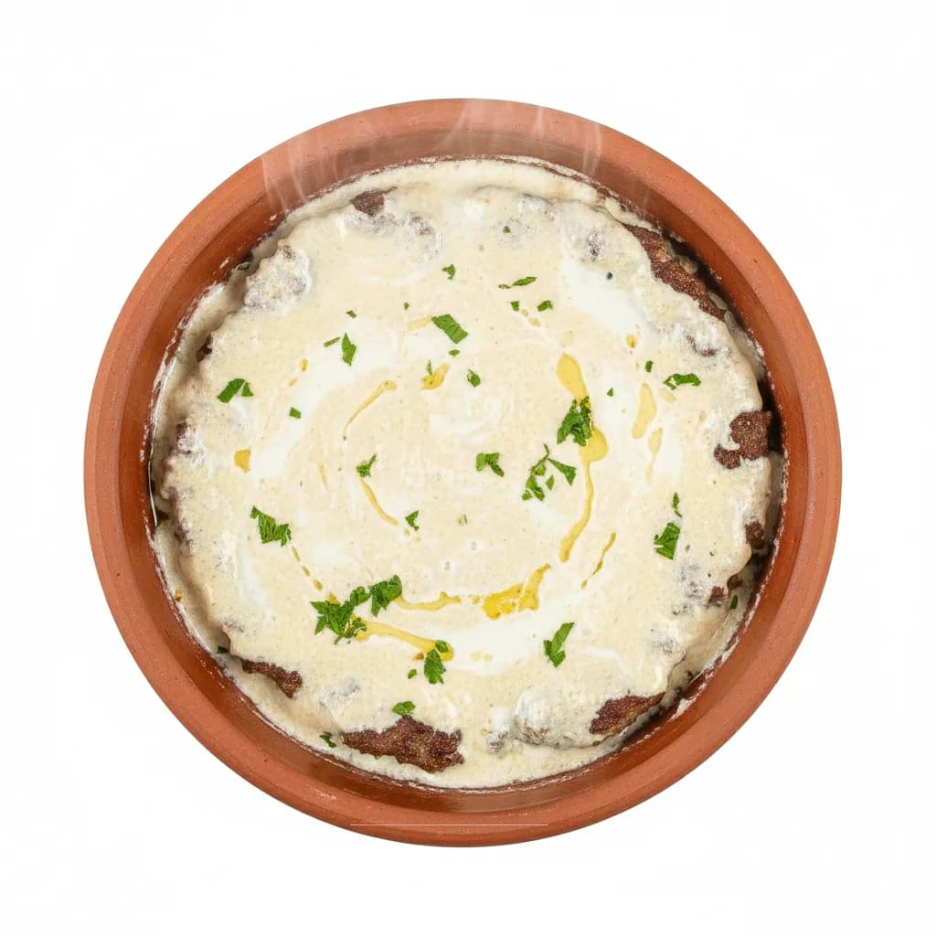 One Kilo of Meat in a Tray with Tahini