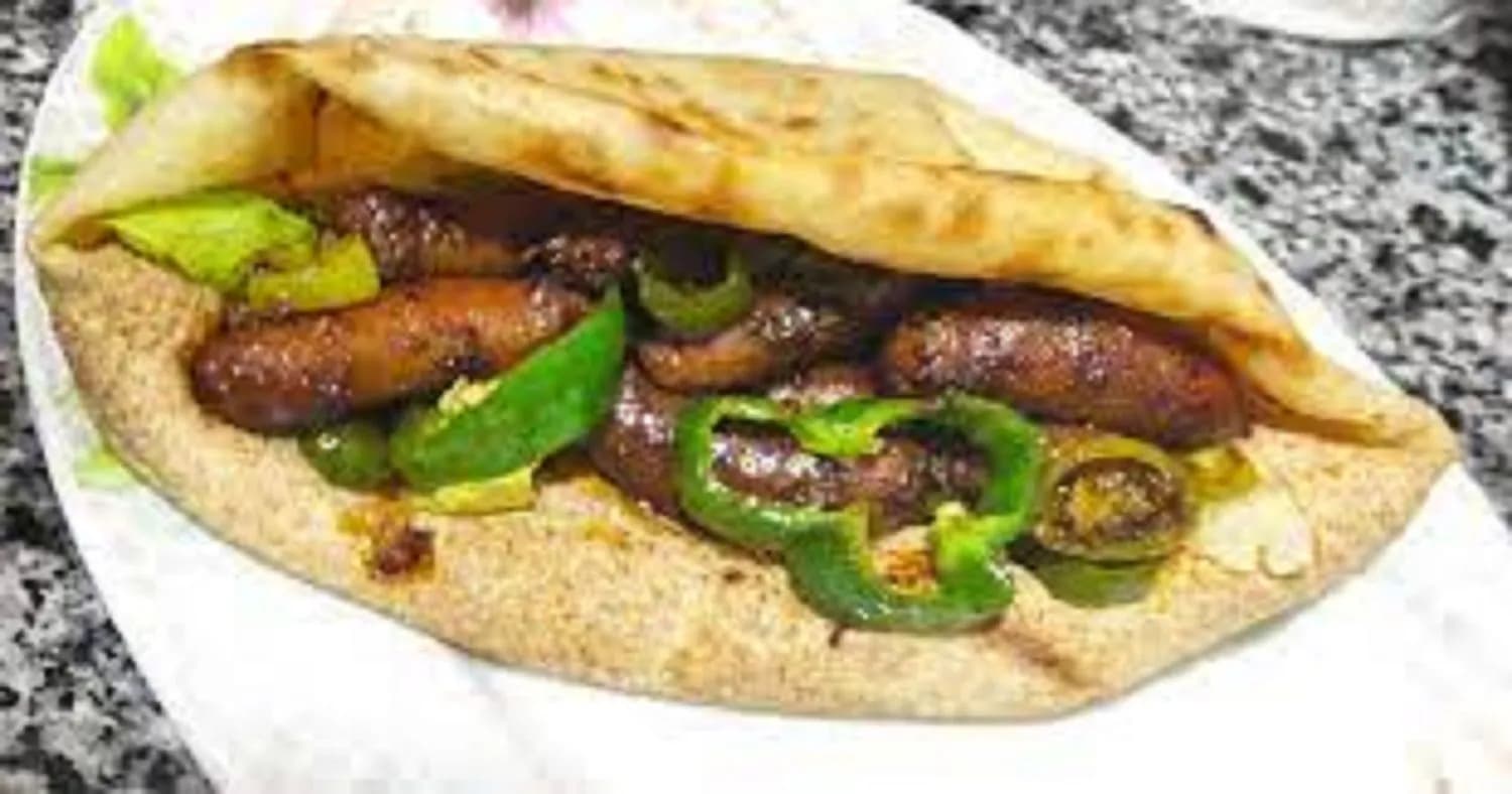 Sausage Sandwich on Charcoal