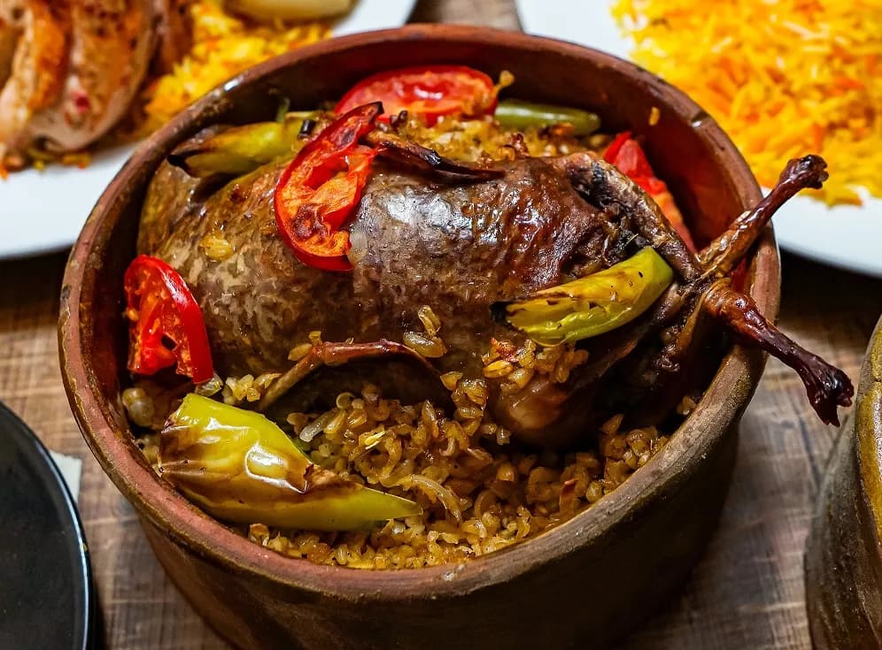 Pigeon Casserole with Grits
