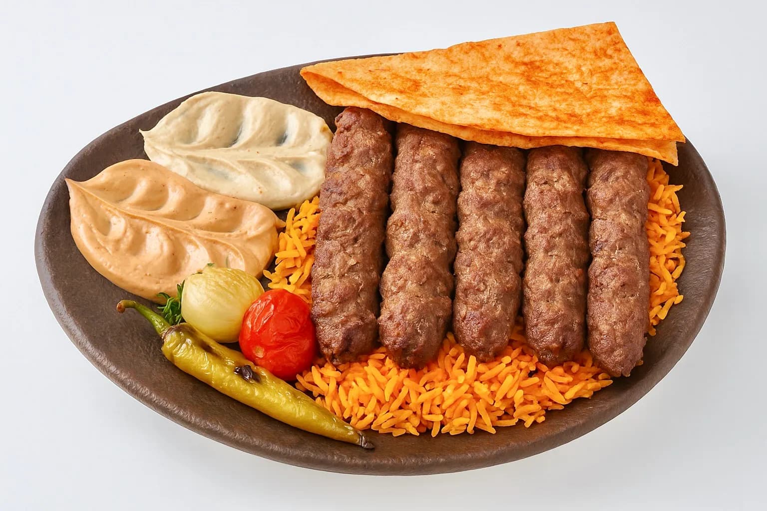 وجبه 1/2 كفته لحم + ارز + سلطه