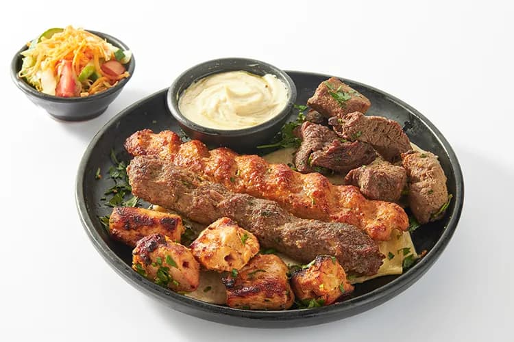 وجبه مشاوي مشكل+سلطه