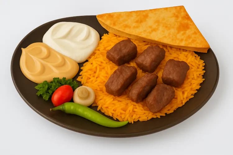 وجبه شقف + ارز+سلطه