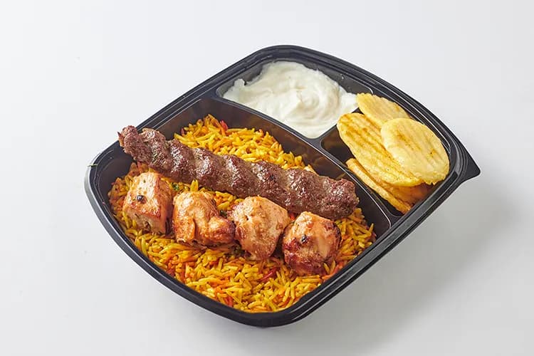 وجبه شيش طاووق مع كفته + ارز