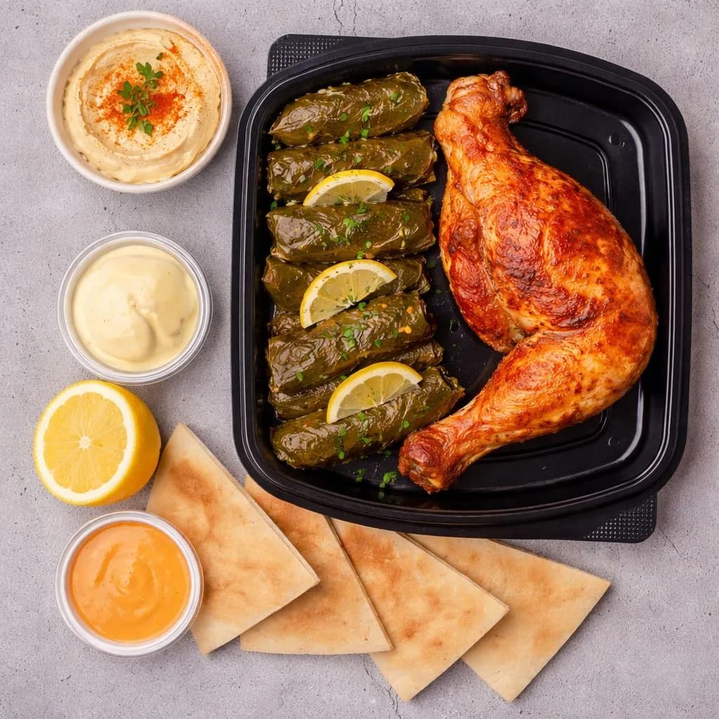 1/4 Chicken Meal + Vine Leaves