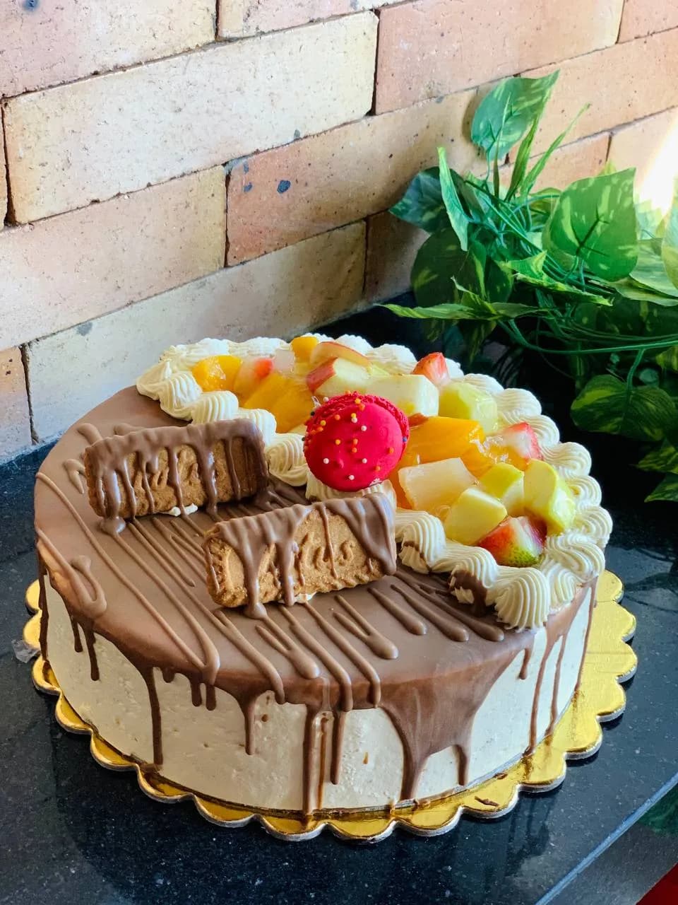 Half Fruit and Half Lotus Cake