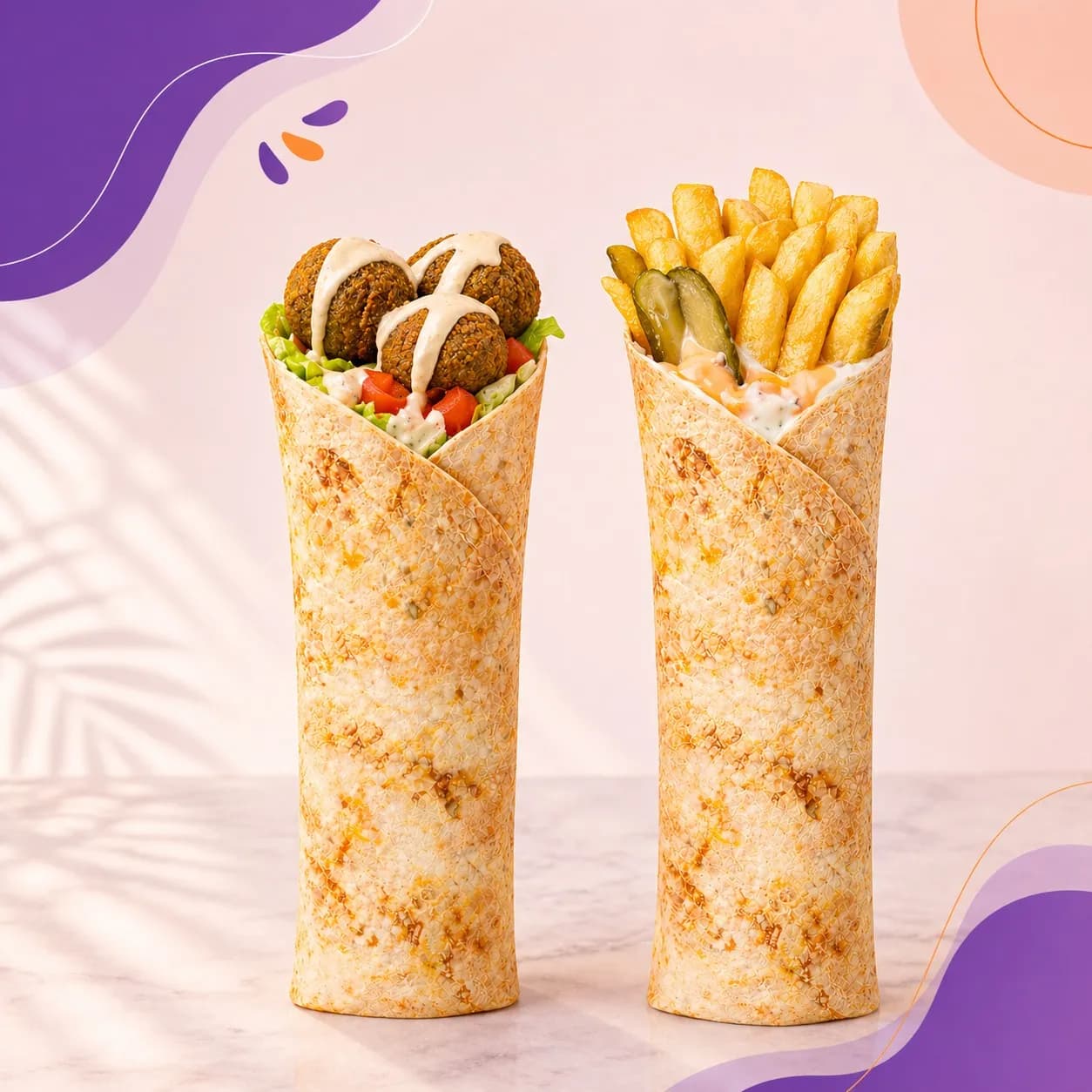 عرض فلافل وبطاطس