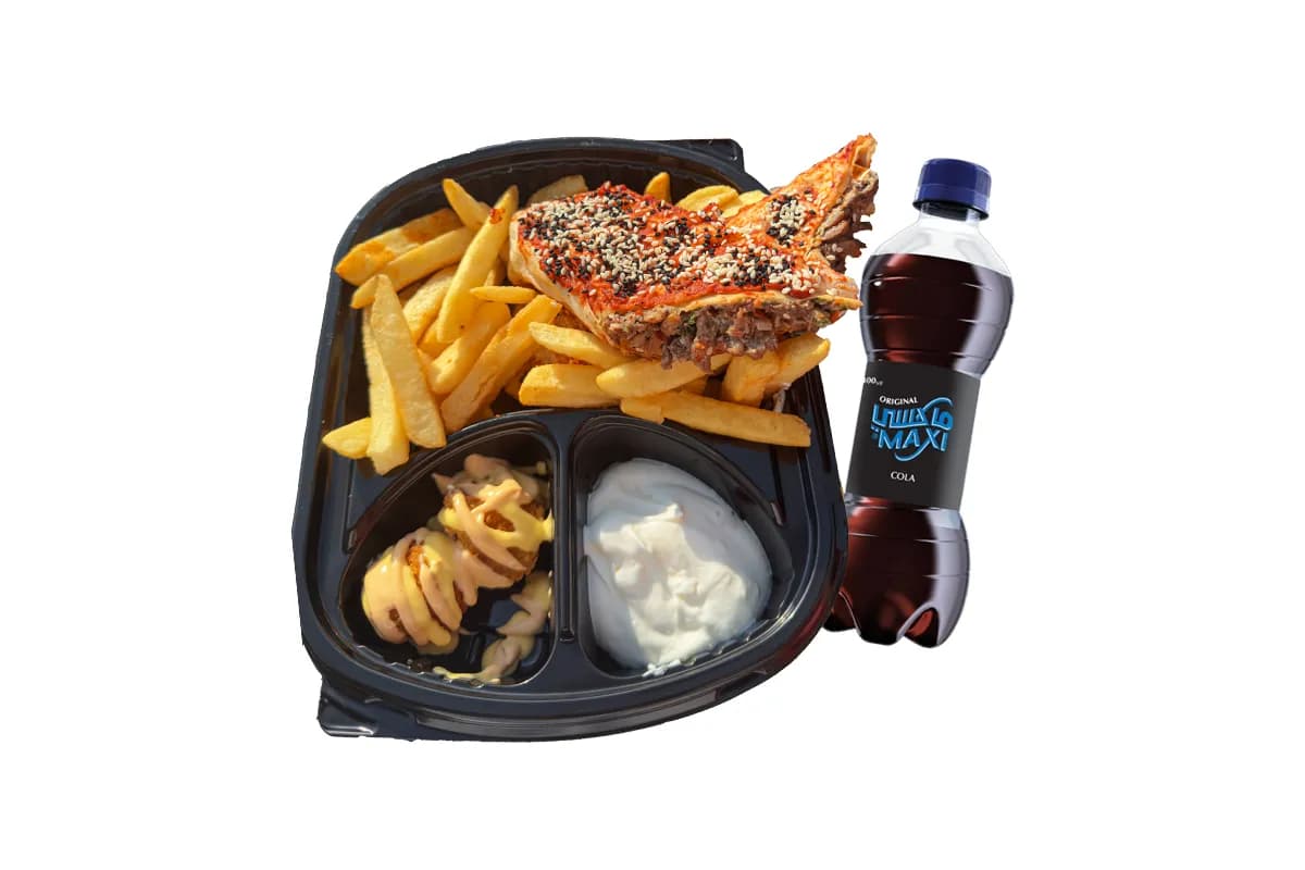Beef Shawarma Wrap Meal + 2 Fried Bubbles + Action Cola