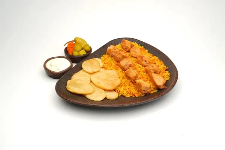 Shish Tawook with Kofta + Rice