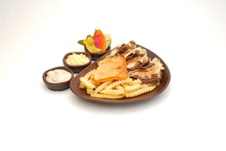 Arabian Meat Shawarma Meal with Mozzarella and Mushroom