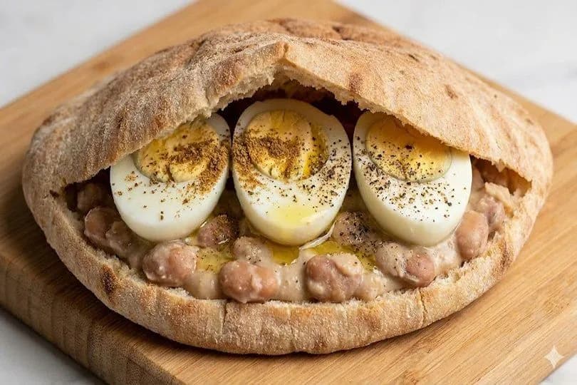 Foul With Boiled Egg Sandwich