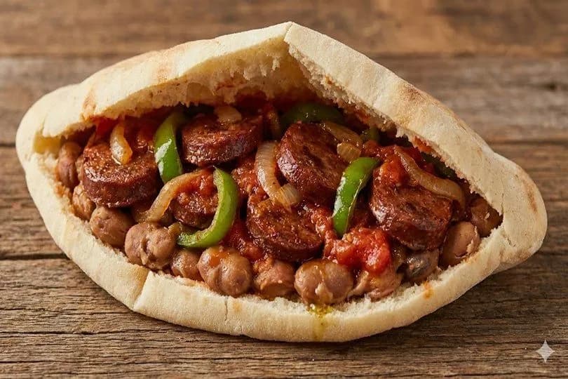 Foul With Sausage Sandwich