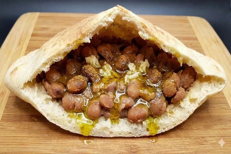 Foul With Olive Oil Sandwich