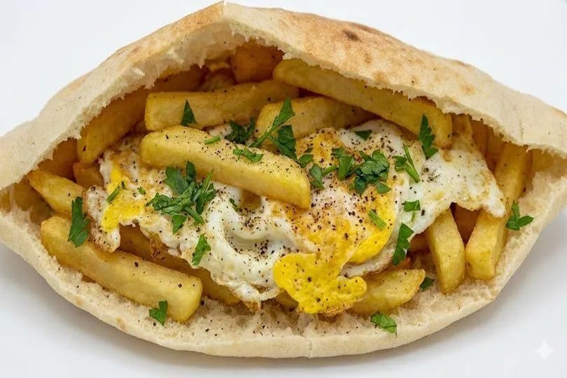 Sandwiches Fries with Fried Eggs