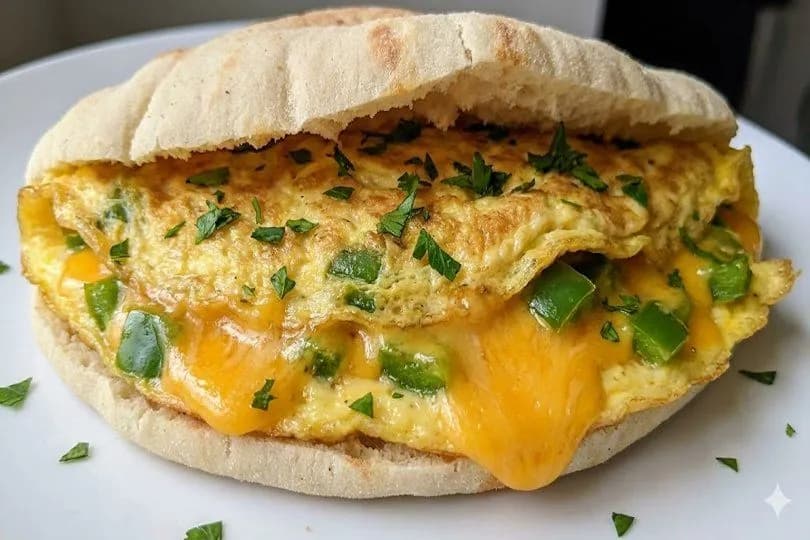 Cheddar Cheese Omelette Sandwich