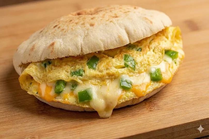 Mixed Cheese Omelette Sandwich