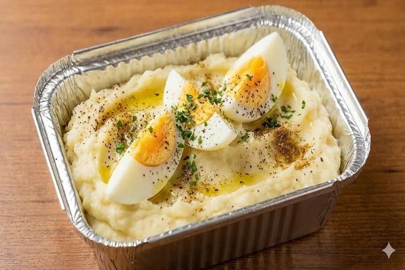 Mashed Potato Box With Boiled Egg