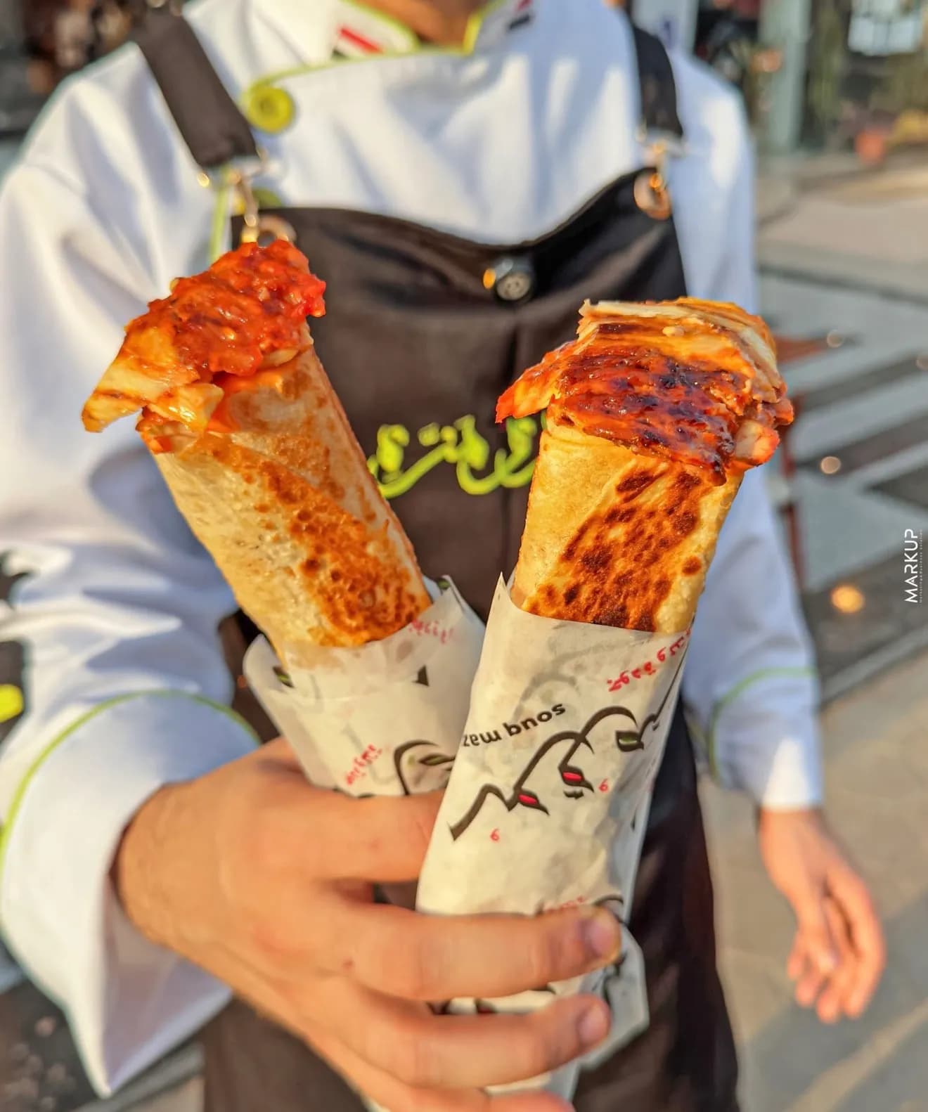 Chicken Shawarma Saj Bread