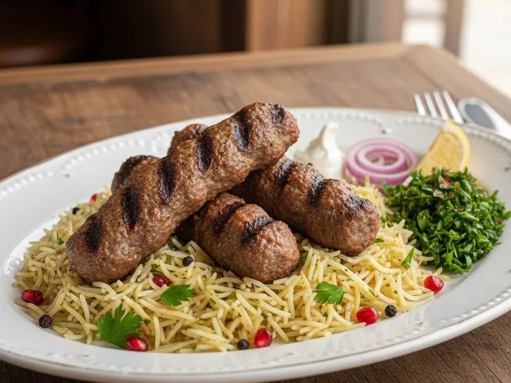 Kofta with rice or pasta